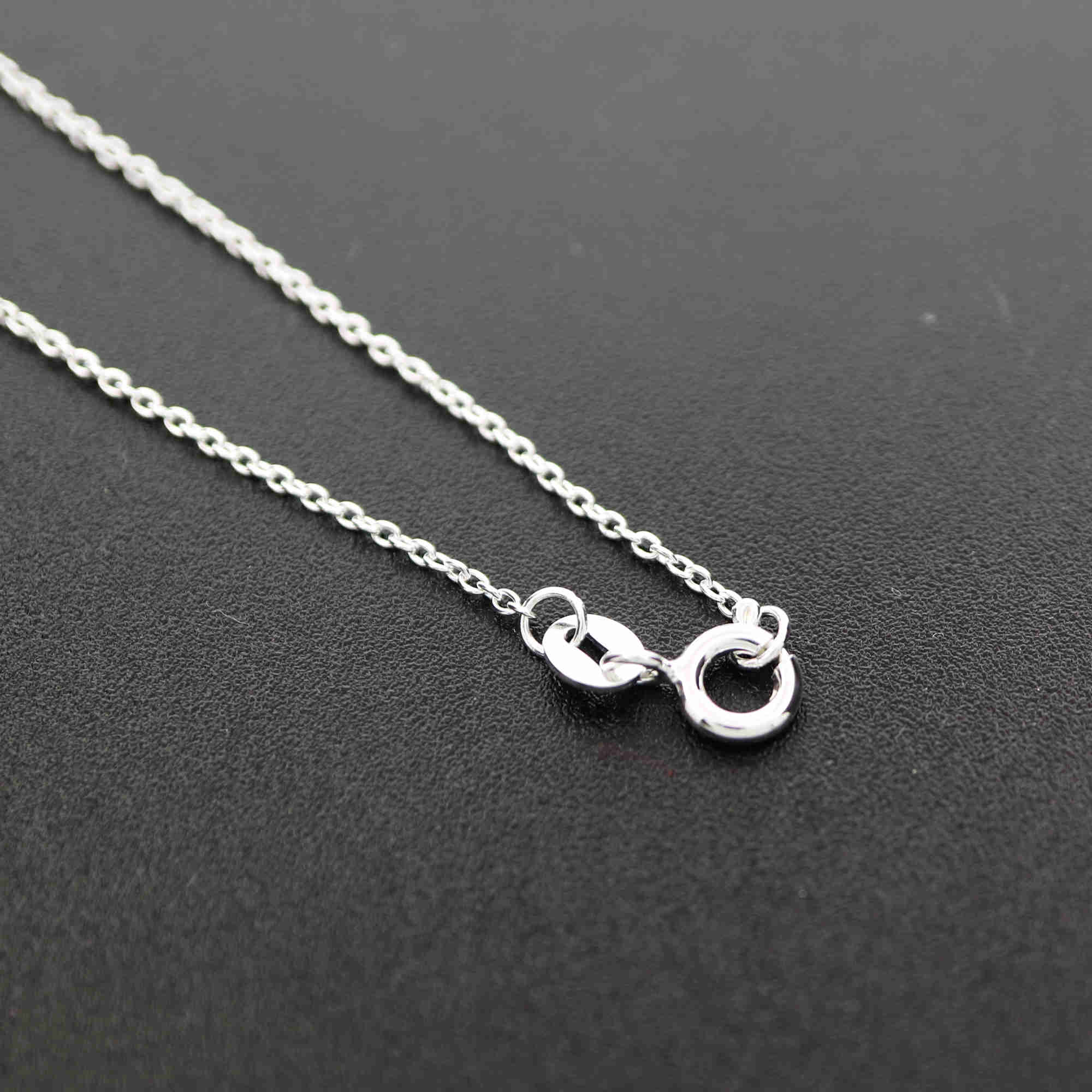 1Pcs 18-20Inches Simple O Ring 925 Sterling Solid Silver Necklace Chain DIY Supplies 1322047 - Click Image to Close